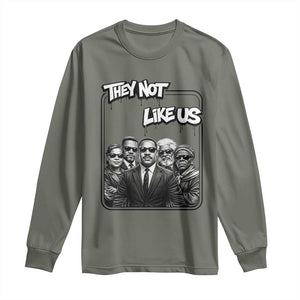 Vintage African American Heroes Long Sleeve Shirt They Not Like Us TS12 Military Green Print Your Wear