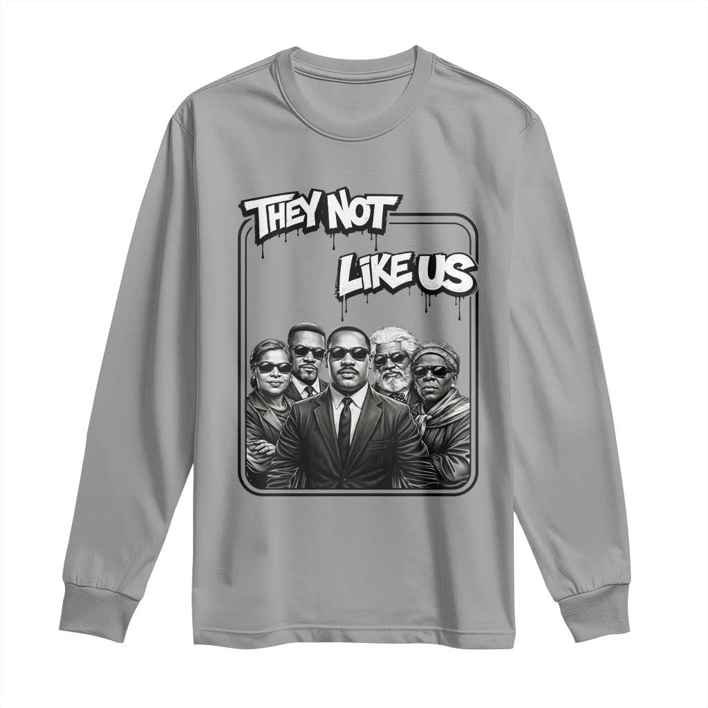 Vintage African American Heroes Long Sleeve Shirt They Not Like Us TS12 Sport Gray Print Your Wear