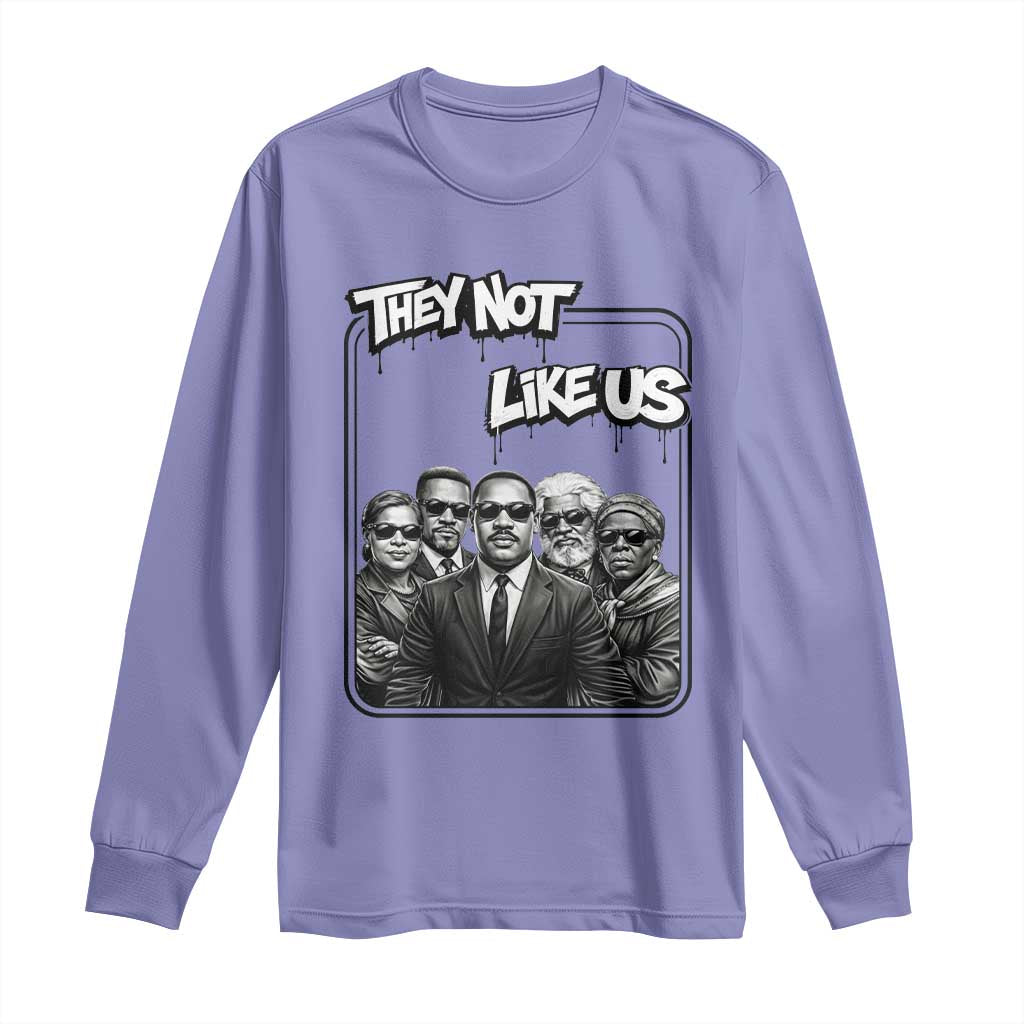 Vintage African American Heroes Long Sleeve Shirt They Not Like Us TS12 Violet Print Your Wear