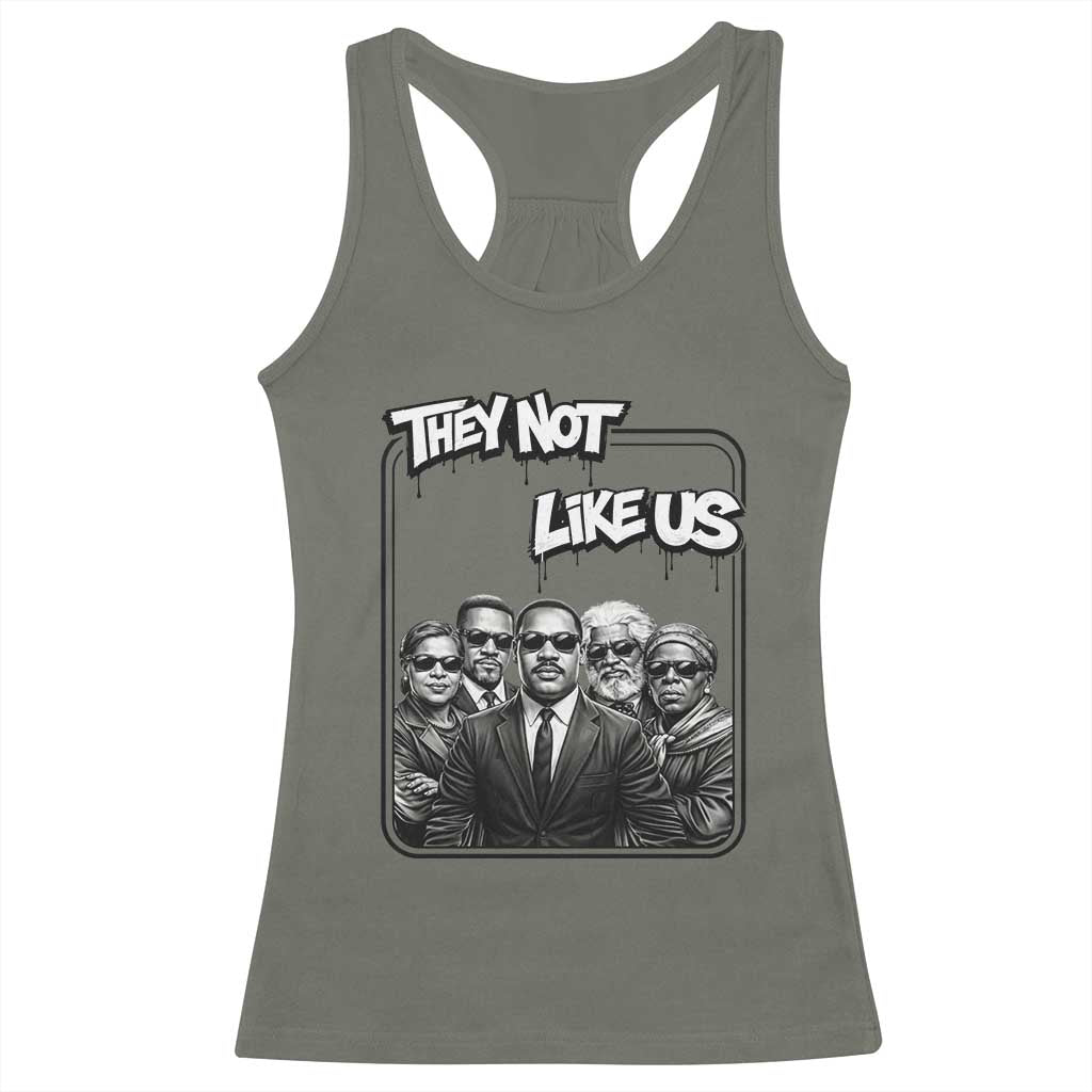 Vintage African American Heroes Racerback Tank Top They Not Like Us TS12 Military Green Print Your Wear
