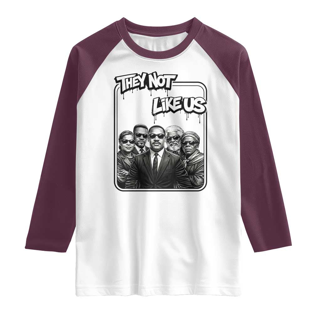Vintage African American Heroes Raglan Shirt They Not Like Us TS12 White Maroon Print Your Wear
