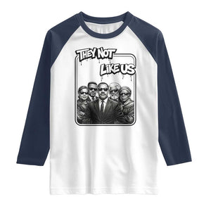 Vintage African American Heroes Raglan Shirt They Not Like Us TS12 White Navy Print Your Wear