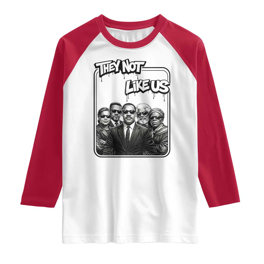 Vintage African American Heroes Raglan Shirt They Not Like Us TS12 White Red Print Your Wear