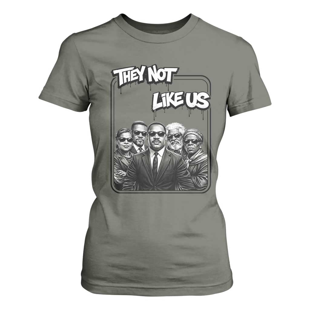 Vintage African American Heroes T Shirt For Women They Not Like Us TS12 Military Green Print Your Wear