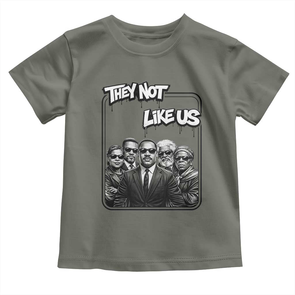 Vintage African American Heroes Toddler T Shirt They Not Like Us TS12 Military Green Print Your Wear