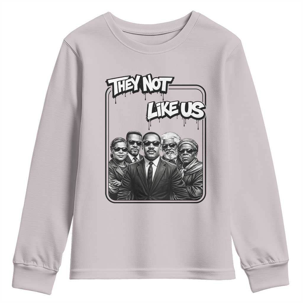 Vintage African American Heroes Youth Sweatshirt They Not Like Us TS12 Ice Gray Print Your Wear