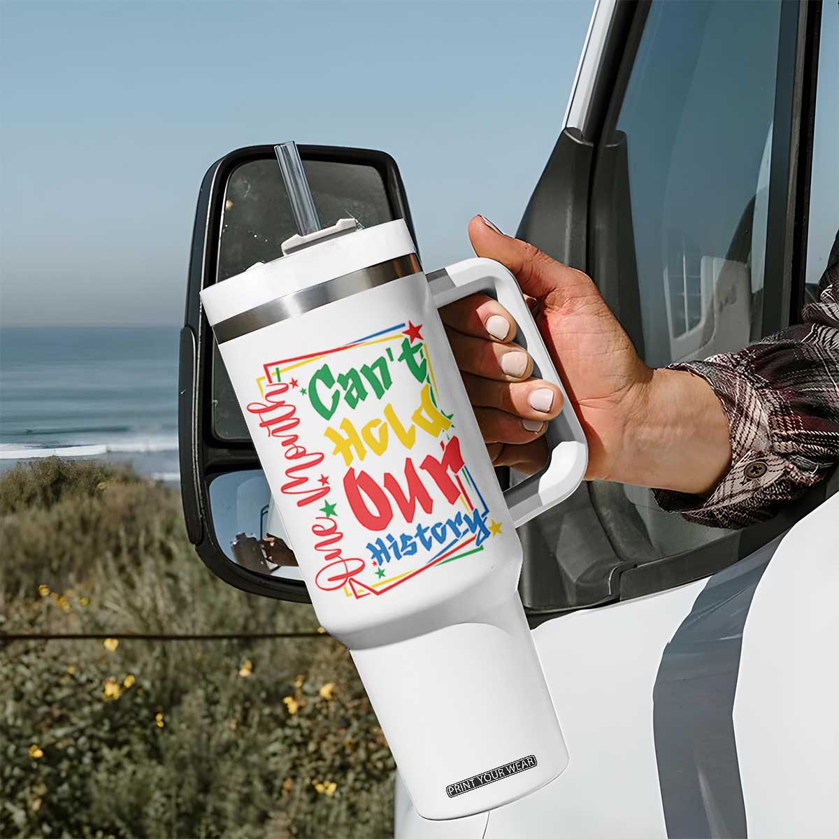 One Month Cannot Hold Our History Tumbler With Handle Black History Gift TS12 Print Your Wear