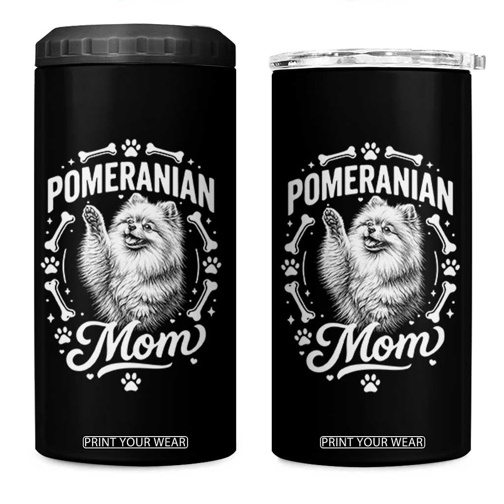 Vintage Pom Dog Mom 4 in 1 Can Cooler Tumbler Pomeranian Lover Gift TS12 One Size: 16 oz Black Print Your Wear