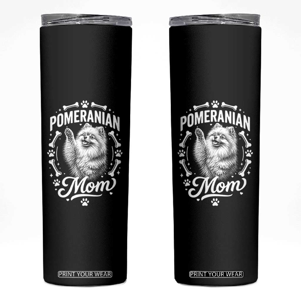 Vintage Pom Dog Mom Skinny Tumbler Pomeranian Lover Gift TS12 Black Print Your Wear