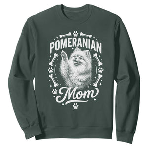 Vintage Pom Dog Mom Sweatshirt Pomeranian Lover Gift TS12 Dark Forest Green Print Your Wear