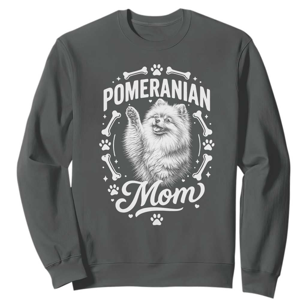 Vintage Pom Dog Mom Sweatshirt Pomeranian Lover Gift TS12 Dark Heather Print Your Wear