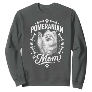 Vintage Pom Dog Mom Sweatshirt Pomeranian Lover Gift TS12 Dark Heather Print Your Wear