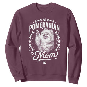 Vintage Pom Dog Mom Sweatshirt Pomeranian Lover Gift TS12 Maroon Print Your Wear