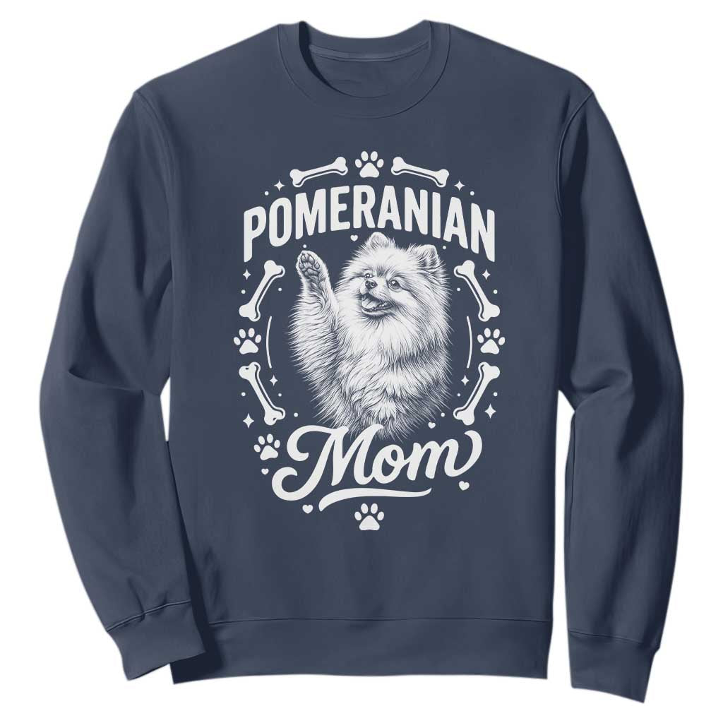 Vintage Pom Dog Mom Sweatshirt Pomeranian Lover Gift TS12 Navy Print Your Wear
