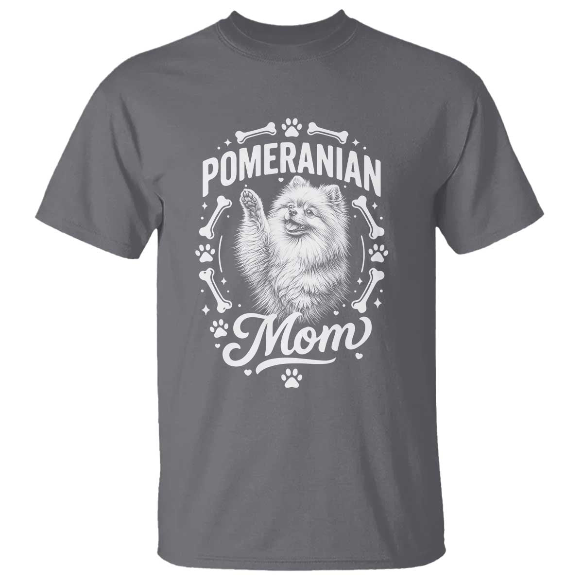 Vintage Pom Dog Mom T Shirt Pomeranian Lover Gift TS12 Charcoal Print Your Wear