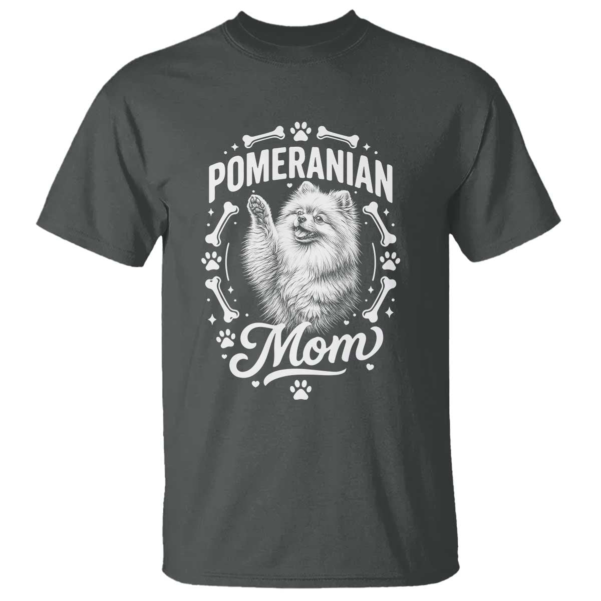 Vintage Pom Dog Mom T Shirt Pomeranian Lover Gift TS12 Dark Heather Print Your Wear