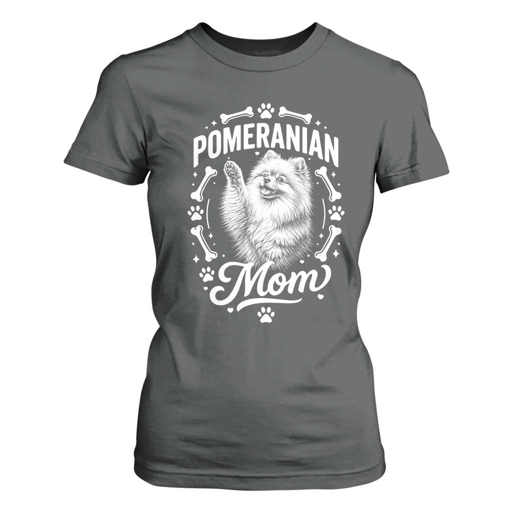 Vintage Pom Dog Mom T Shirt For Women Pomeranian Lover Gift TS12 Dark Heather Print Your Wear