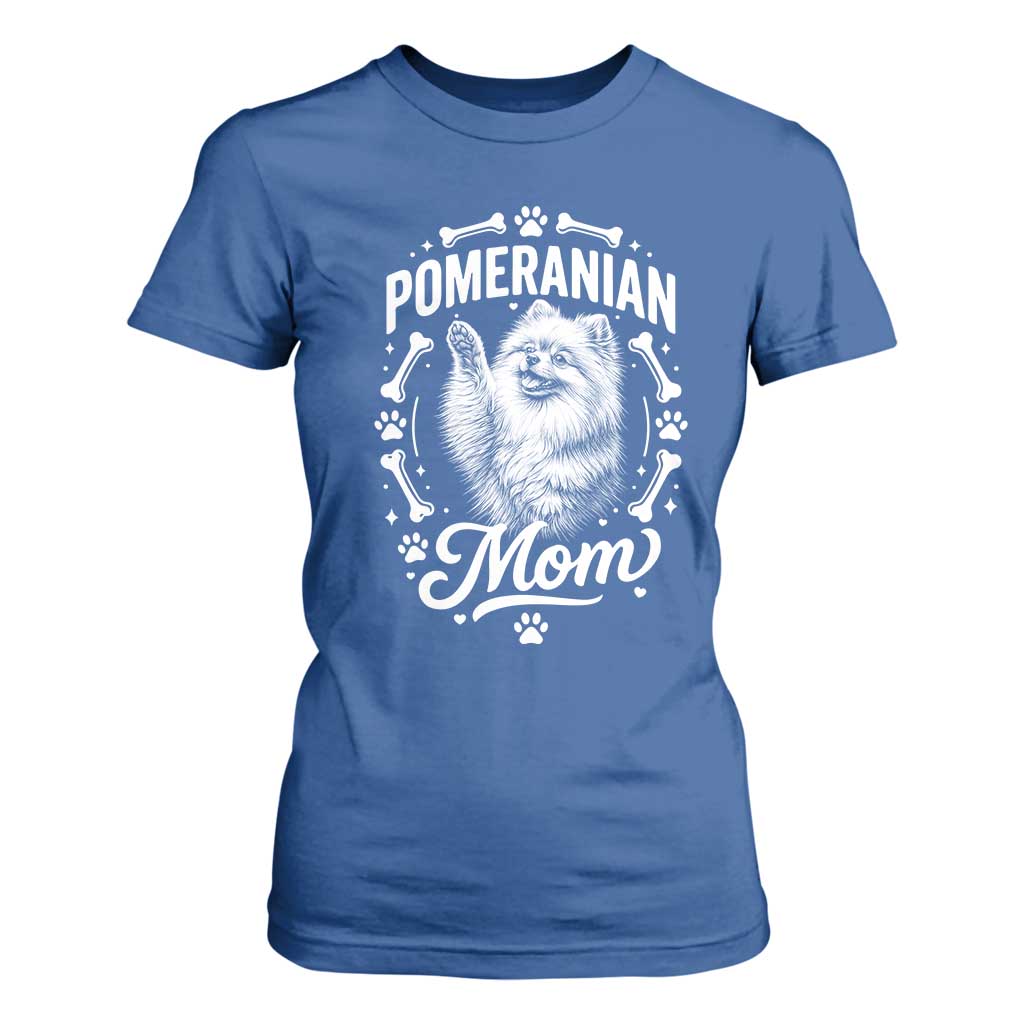 Vintage Pom Dog Mom T Shirt For Women Pomeranian Lover Gift TS12 Royal Blue Print Your Wear
