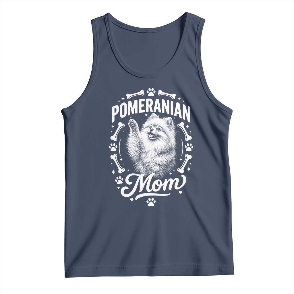 Vintage Pom Dog Mom Tank Top Pomeranian Lover Gift TS12 Navy Print Your Wear
