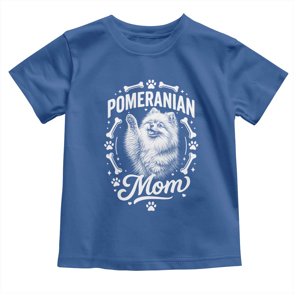 Vintage Pom Dog Mom Toddler T Shirt Pomeranian Lover Gift TS12 Royal Blue Print Your Wear