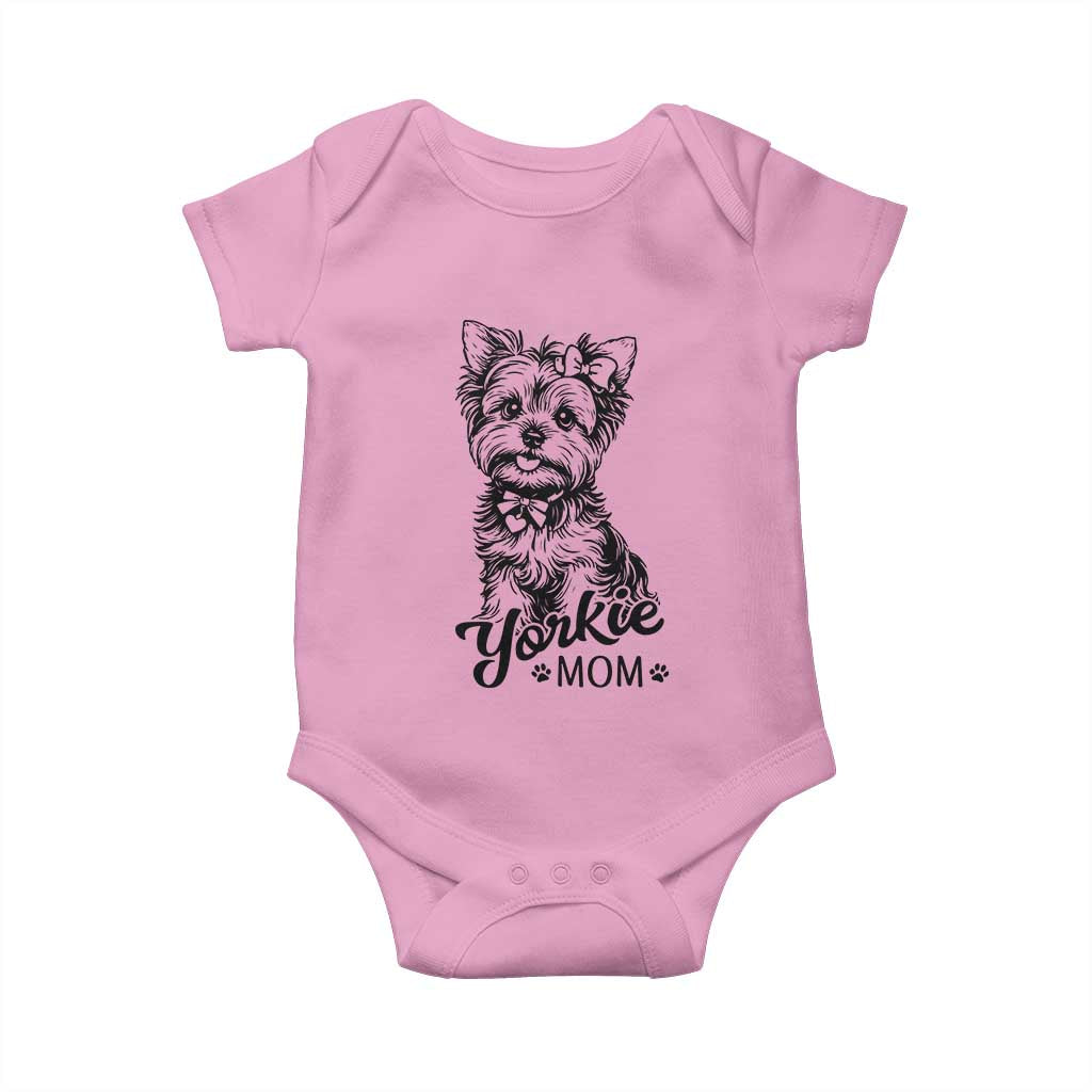Yorkshire Terrier Mom Baby Onesie Cute Yorkie Mama Puppy Gift TS12 Light Pink Print Your Wear