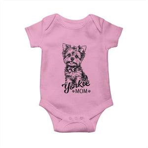 Yorkshire Terrier Mom Baby Onesie Cute Yorkie Mama Puppy Gift TS12 Light Pink Print Your Wear