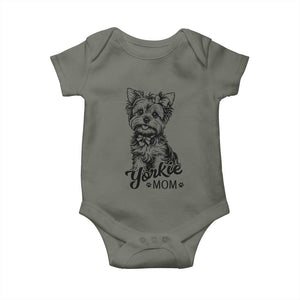 Yorkshire Terrier Mom Baby Onesie Cute Yorkie Mama Puppy Gift TS12 Military Green Print Your Wear