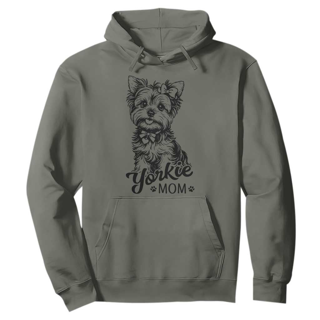 Yorkshire Terrier Mom Hoodie Cute Yorkie Mama Puppy Gift TS12 Military Green Print Your Wear