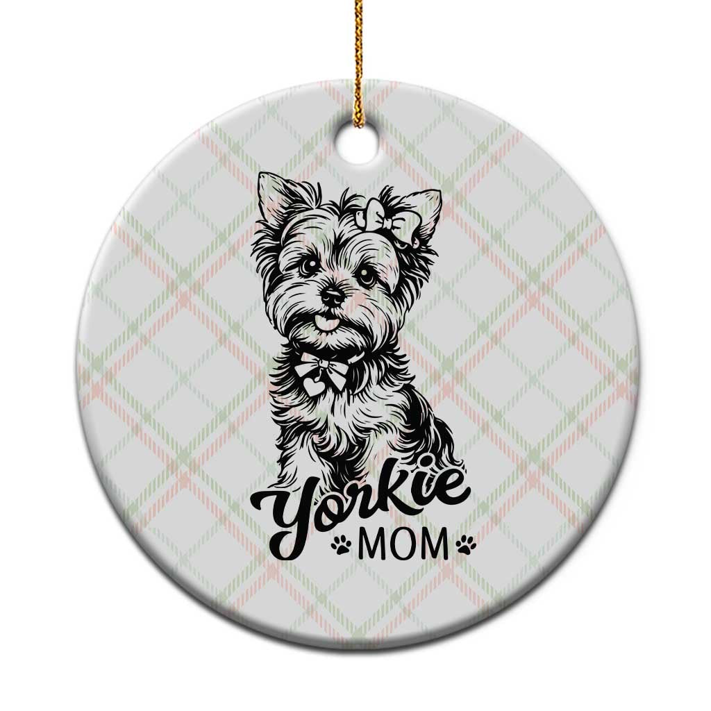 Yorkshire Terrier Mom Ceramic Ornament Cute Yorkie Mama Puppy Gift TS12 1pc Christmas Plaid Print Your Wear