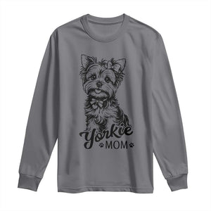 Yorkshire Terrier Mom Long Sleeve Shirt Cute Yorkie Mama Puppy Gift TS12 Charcoal Print Your Wear