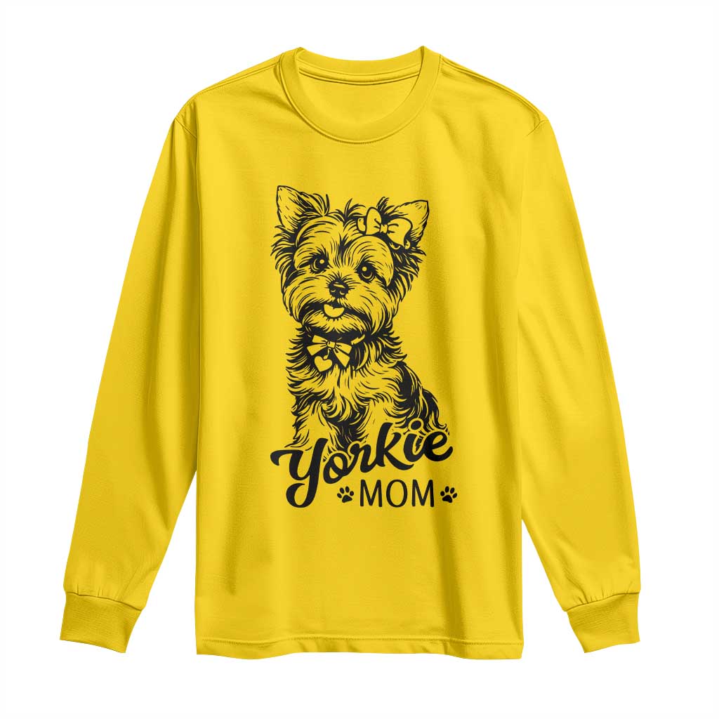 Yorkshire Terrier Mom Long Sleeve Shirt Cute Yorkie Mama Puppy Gift TS12 Daisy Print Your Wear