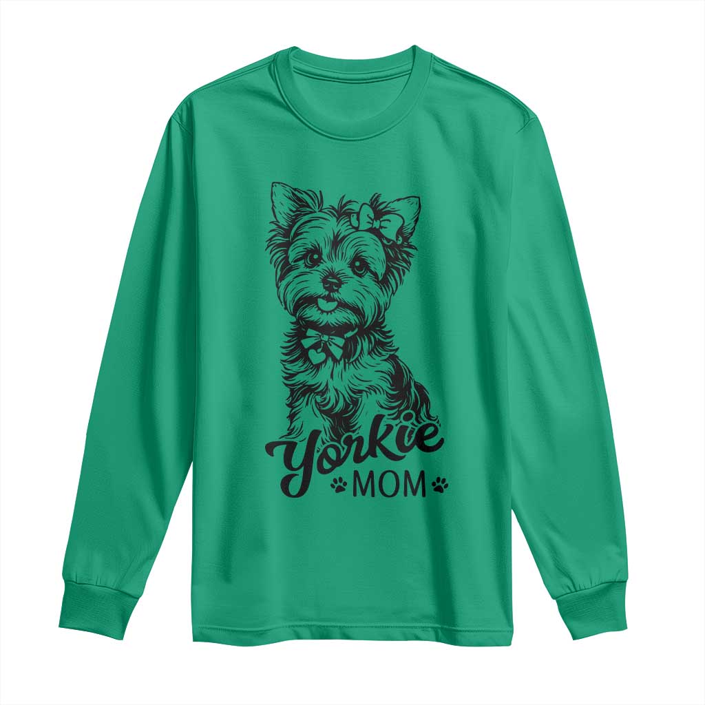 Yorkshire Terrier Mom Long Sleeve Shirt Cute Yorkie Mama Puppy Gift TS12 Irish Green Print Your Wear