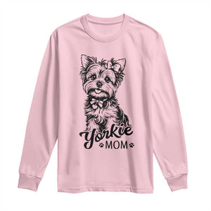 Yorkshire Terrier Mom Long Sleeve Shirt Cute Yorkie Mama Puppy Gift TS12 Light Pink Print Your Wear