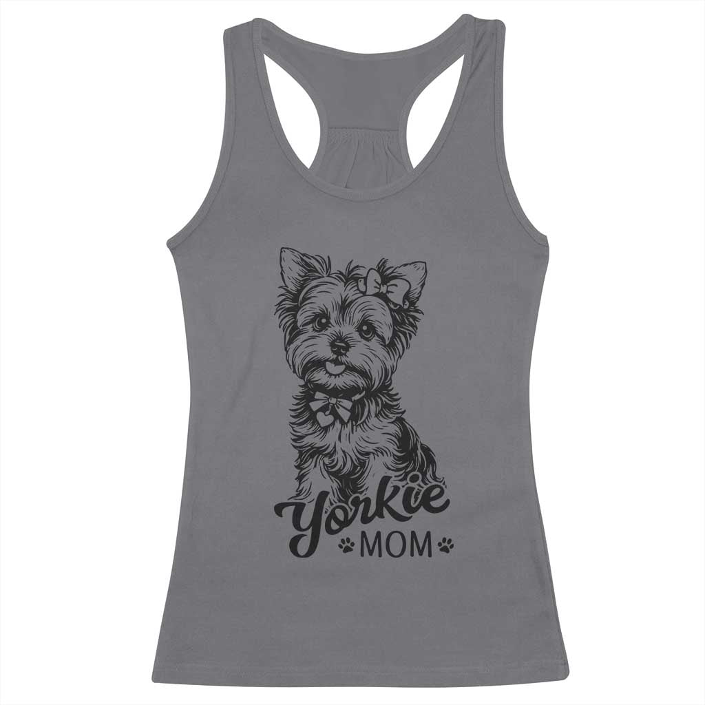 Yorkshire Terrier Mom Racerback Tank Top Cute Yorkie Mama Puppy Gift TS12 Charcoal Print Your Wear