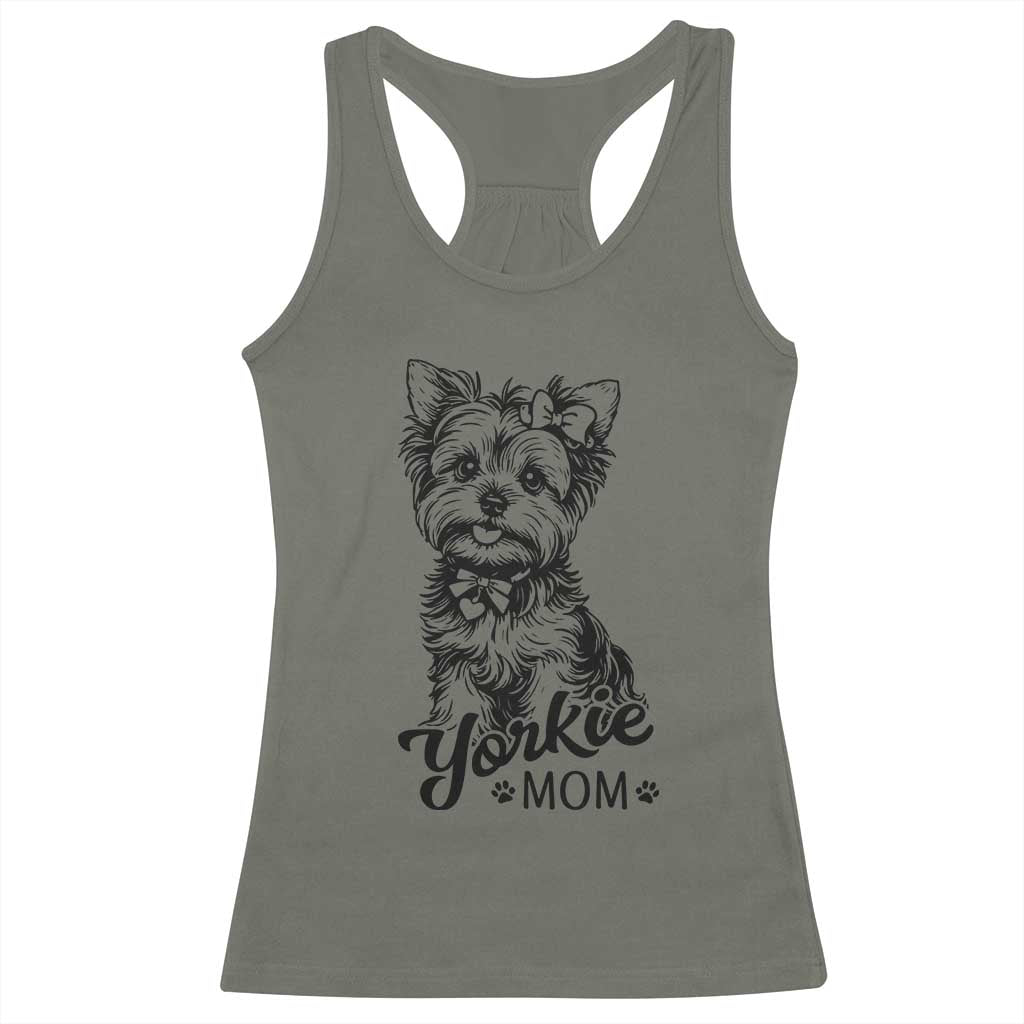 Yorkshire Terrier Mom Racerback Tank Top Cute Yorkie Mama Puppy Gift TS12 Military Green Print Your Wear