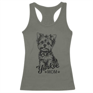 Yorkshire Terrier Mom Racerback Tank Top Cute Yorkie Mama Puppy Gift TS12 Military Green Print Your Wear
