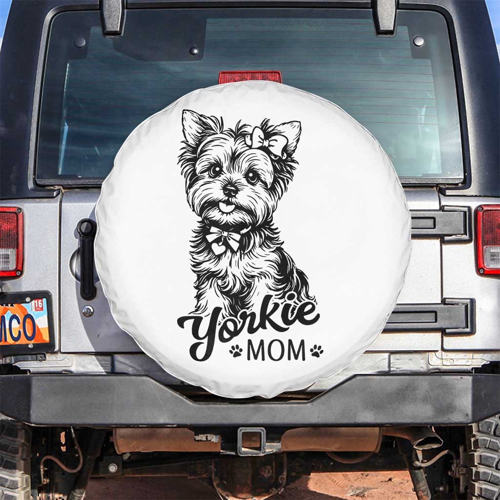 Yorkshire Terrier Mom Spare Tire Cover Cute Yorkie Mama Puppy Gift TS12 No hole White Print Your Wear