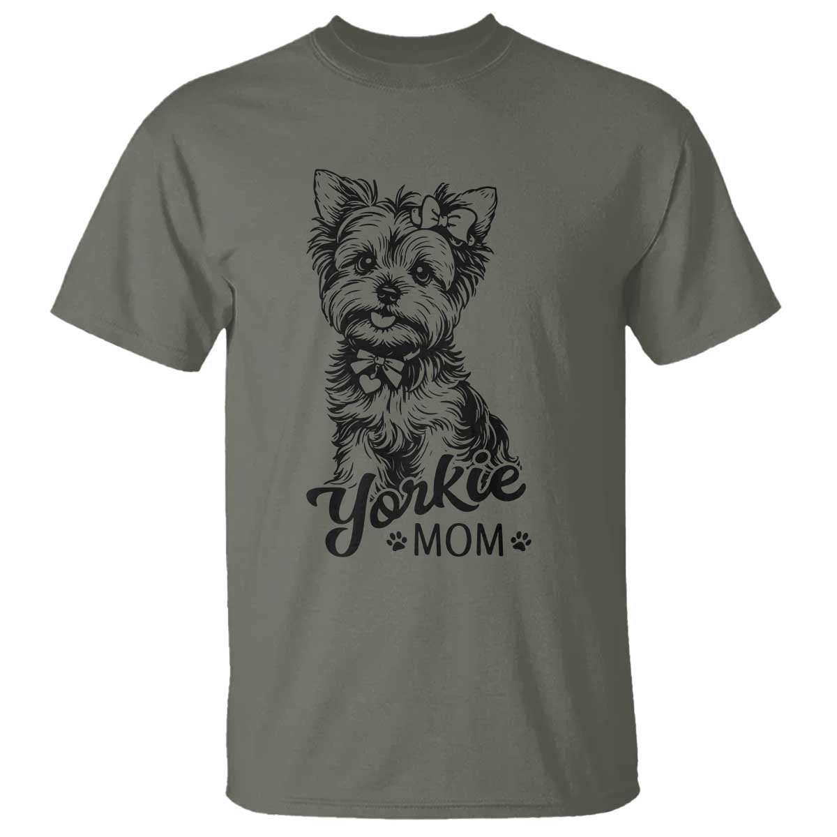 Yorkshire Terrier Mom T Shirt Cute Yorkie Mama Puppy Gift TS12 Military Green Print Your Wear