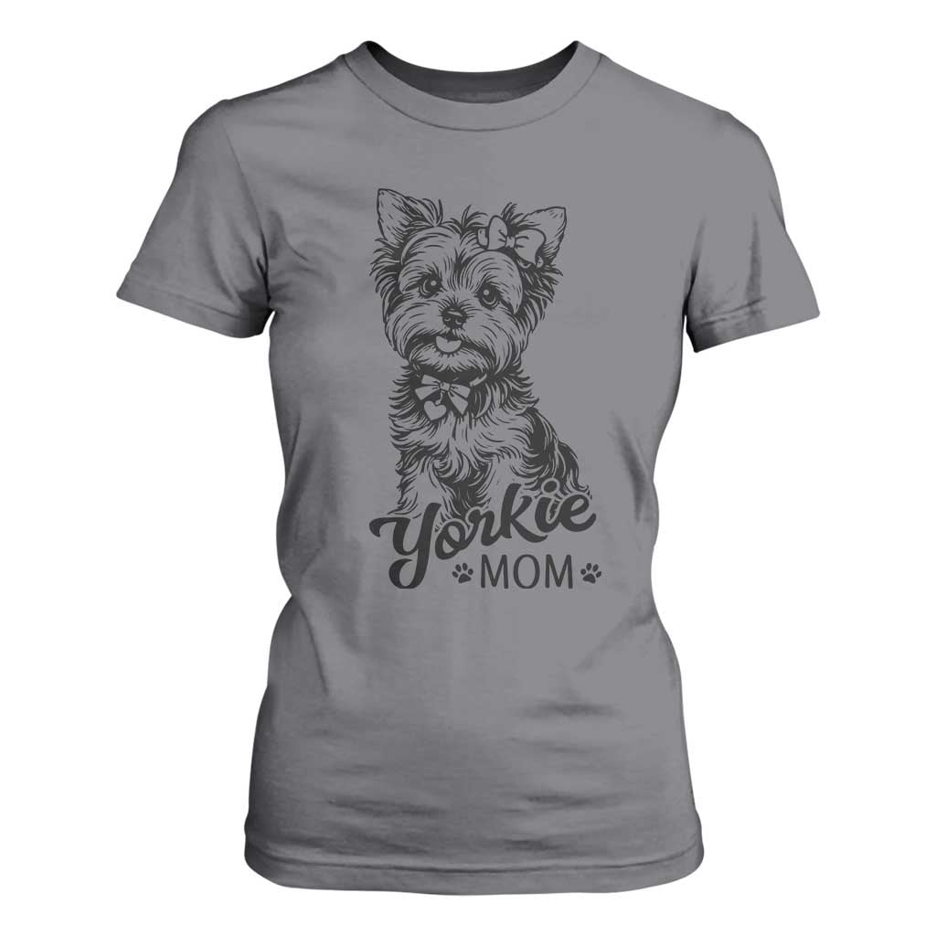 Yorkshire Terrier Mom T Shirt For Women Cute Yorkie Mama Puppy Gift TS12 Charcoal Print Your Wear