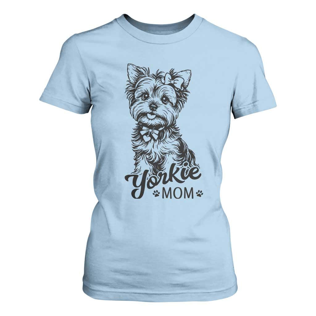 Yorkshire Terrier Mom T Shirt For Women Cute Yorkie Mama Puppy Gift TS12 Light Blue Print Your Wear