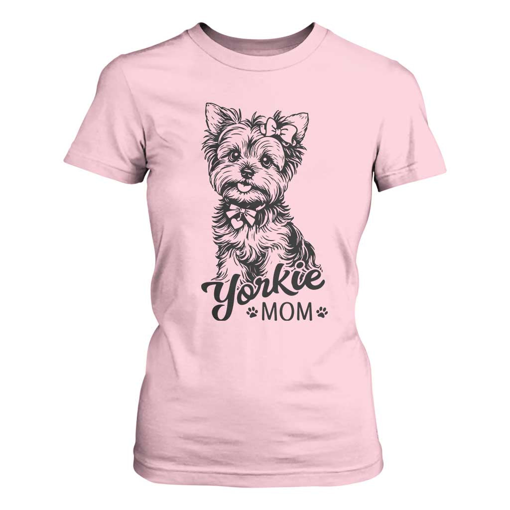 Yorkshire Terrier Mom T Shirt For Women Cute Yorkie Mama Puppy Gift TS12 Light Pink Print Your Wear