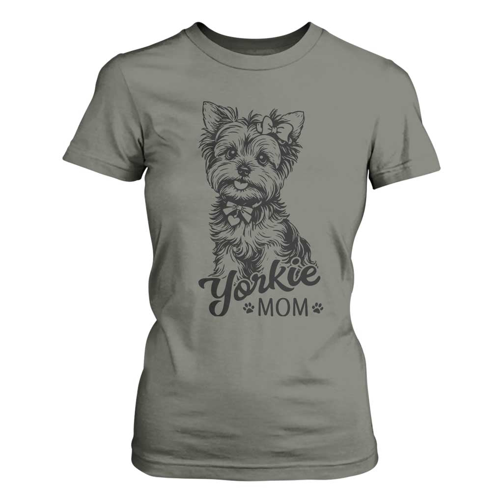 Yorkshire Terrier Mom T Shirt For Women Cute Yorkie Mama Puppy Gift TS12 Military Green Print Your Wear