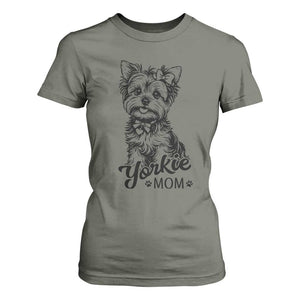 Yorkshire Terrier Mom T Shirt For Women Cute Yorkie Mama Puppy Gift TS12 Military Green Print Your Wear