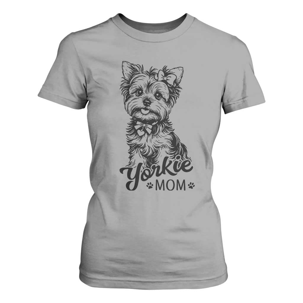 Yorkshire Terrier Mom T Shirt For Women Cute Yorkie Mama Puppy Gift TS12 Sport Gray Print Your Wear