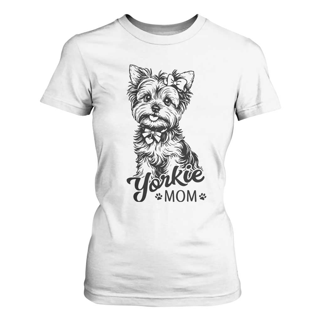 Yorkshire Terrier Mom T Shirt For Women Cute Yorkie Mama Puppy Gift TS12 White Print Your Wear