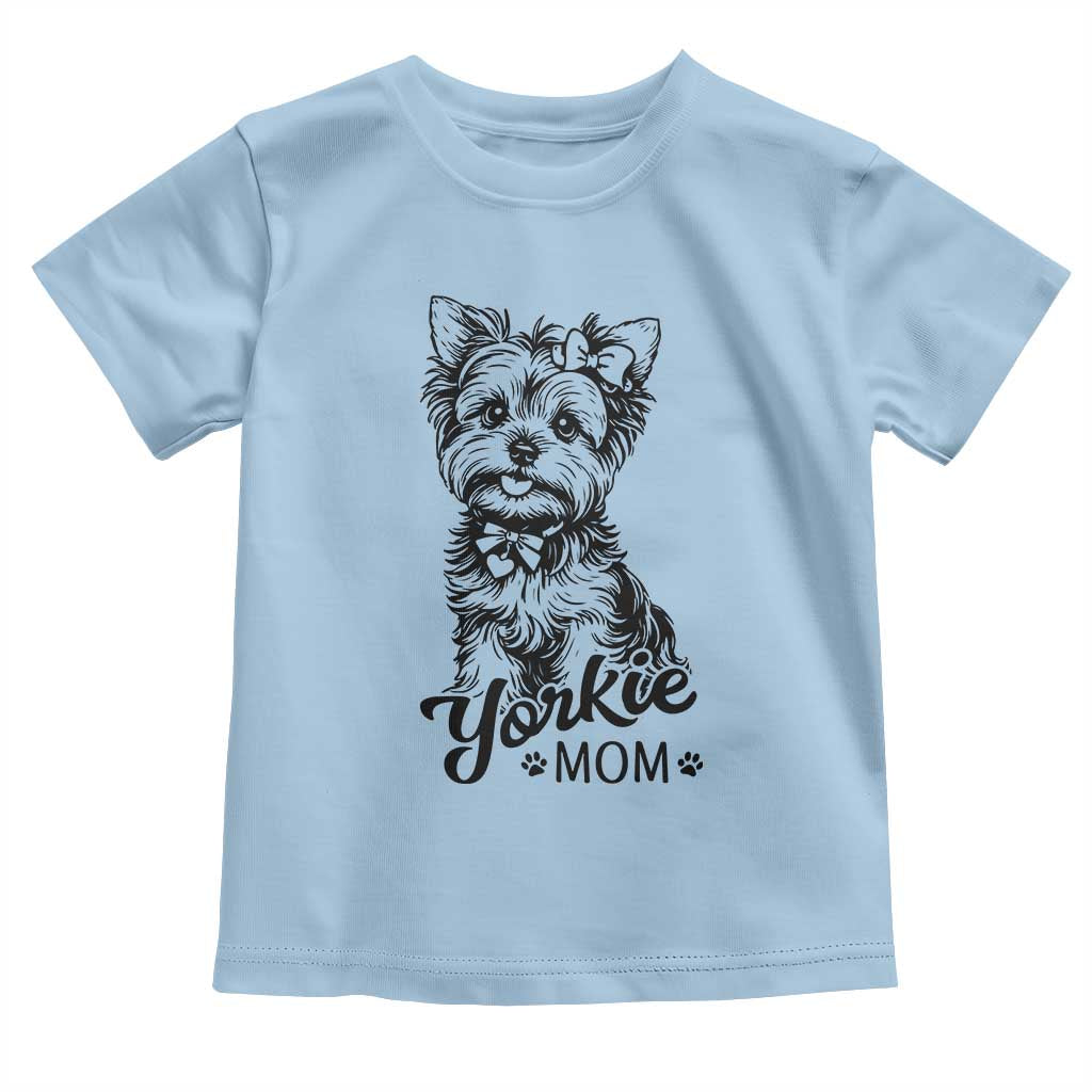 Yorkshire Terrier Mom Toddler T Shirt Cute Yorkie Mama Puppy Gift TS12 Light Blue Print Your Wear