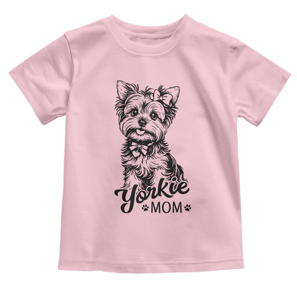 Yorkshire Terrier Mom Toddler T Shirt Cute Yorkie Mama Puppy Gift TS12 Light Pink Print Your Wear