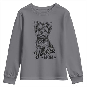 Yorkshire Terrier Mom Youth Sweatshirt Cute Yorkie Mama Puppy Gift TS12 Charcoal Print Your Wear