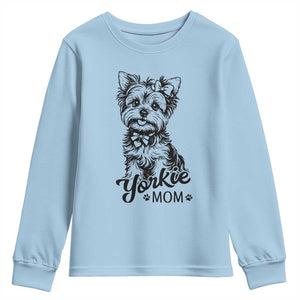 Yorkshire Terrier Mom Youth Sweatshirt Cute Yorkie Mama Puppy Gift TS12 Light Blue Print Your Wear