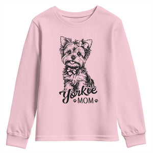 Yorkshire Terrier Mom Youth Sweatshirt Cute Yorkie Mama Puppy Gift TS12 Light Pink Print Your Wear
